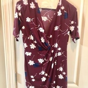 Banana Republic Burgundy Floral Dress